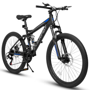 A2460 24-Inch Mountain Bike – 21-Speed Full Suspension Trail Bike with Disc Brakes - Outriva