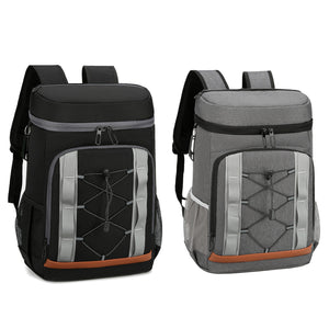 36-Can Insulated Cooler Backpack – 25L Leakproof Picnic & Camping Backpack (Grey/Black) - Outriva