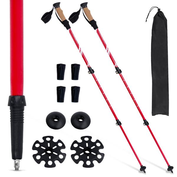 Redline Canyon Trekking Poles for Hiking – Lightweight Collapsible Walking Sticks (Black Pair)