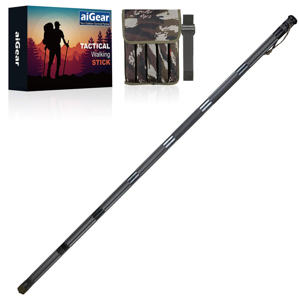 aiGear Tactical Hiking Stick Multitool – Survival Walking Staff Trekking Pole for Camping & Hiking