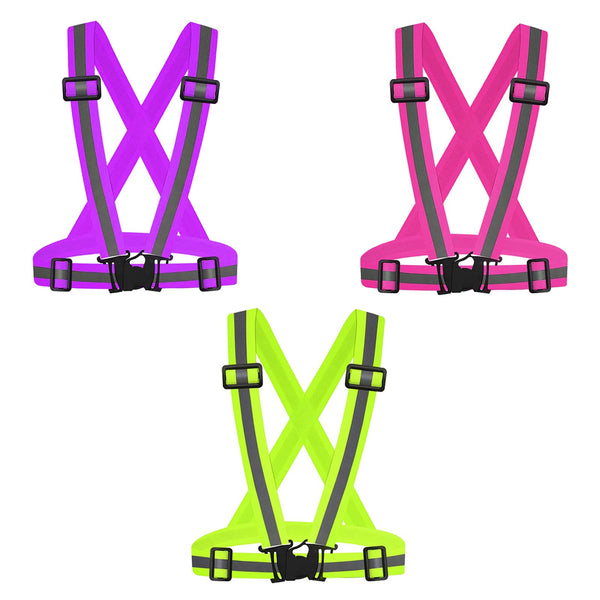 Adjustable Reflective Safety Vest – 360° High Visibility Running & Outdoor Safety Gear (Fluorescent Colors)