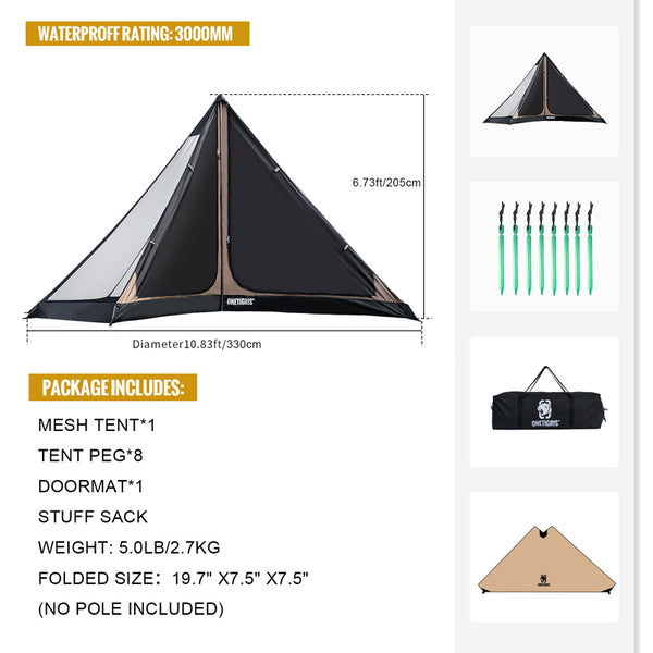 Waterproof Camping Chimney Tent – Outdoor Stove Jack Tent for Winter & Cold Weather Camping - Outriva
