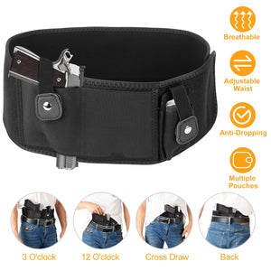 Adjustable Belly Band Gun Holster – Breathable Neoprene Waist Carry Pistol Holder - Outriva